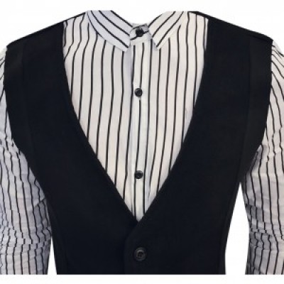 SKLS009 Custom Slim Striped Long Sleeve Shirt Men's Fake Two Piece Shirt Manufacturer detail view-1